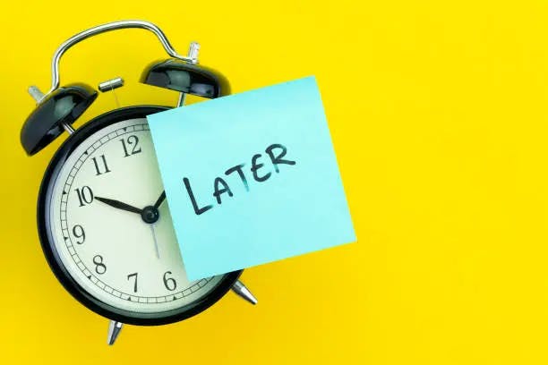 Don't hold back for later - Banner image for 7 ways to stop procrastination